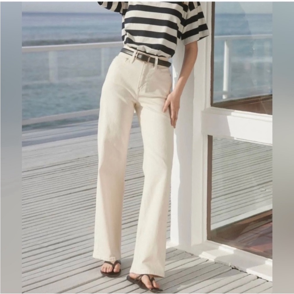 {AYR} 26S the secret sauce high rise wide leg sandstone cream denim